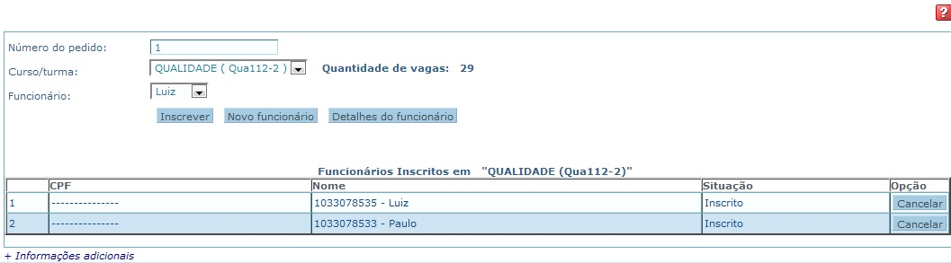Lista funcionarios empresa